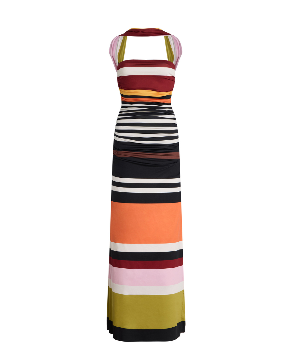ORNELLA RUCHED JERSEY MAXI DRESS