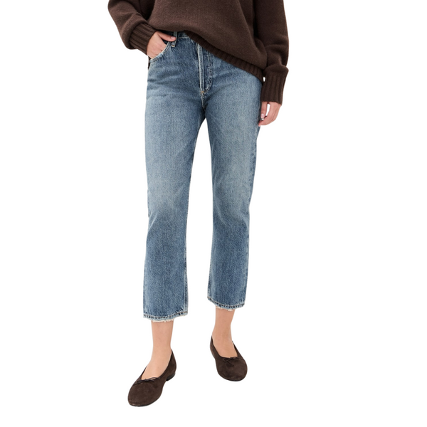 Riley High Rise Straight Crop Jeans