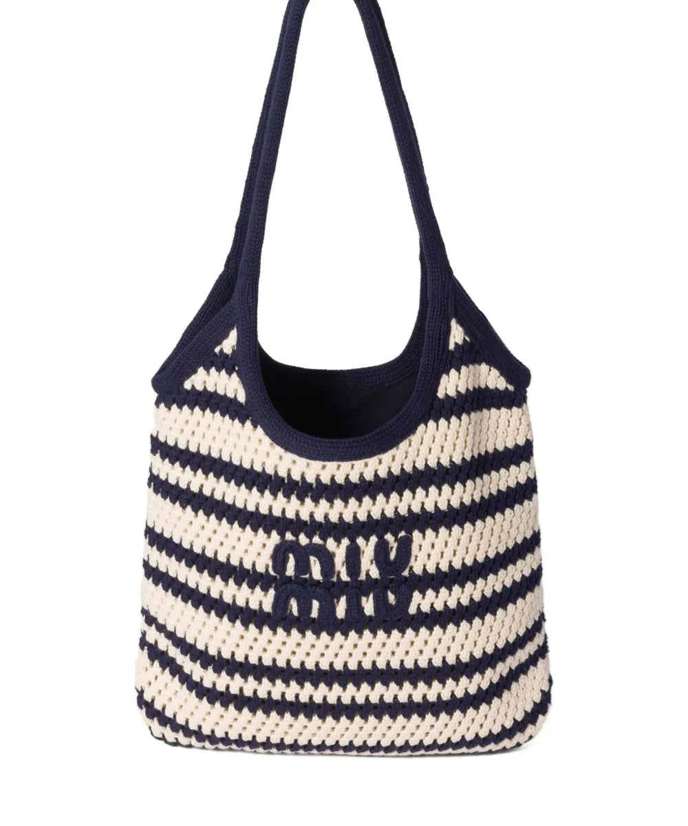 IVY STRIPED CROCHET TOTE BAG
