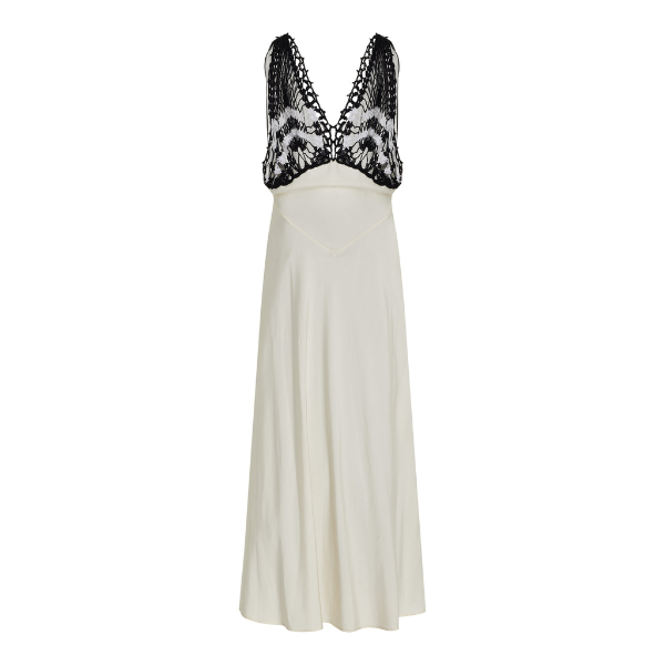 Pavona Crochet-Trimmed Crepe Maxi Dress