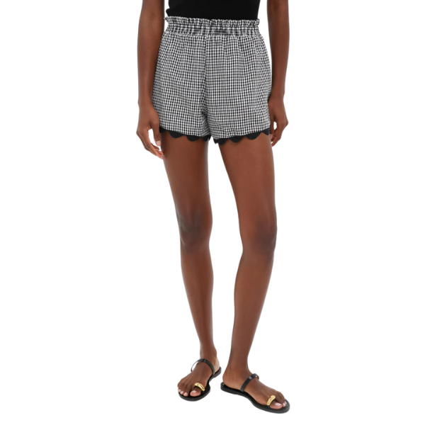 Black Gingham Ric Rac Ava Short