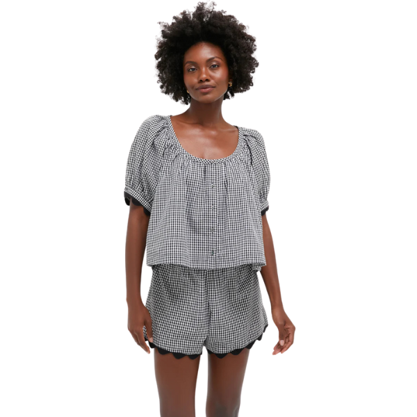 Black Gingham Ric Rac Tully Top