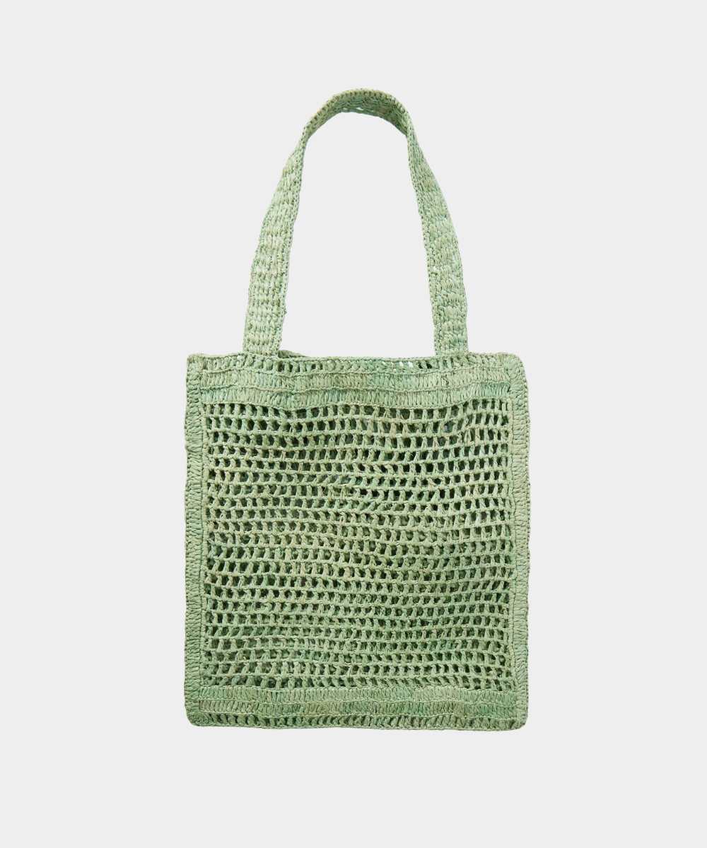 SUMMER BANANA EMBROIDERED RAFFIA TOTE