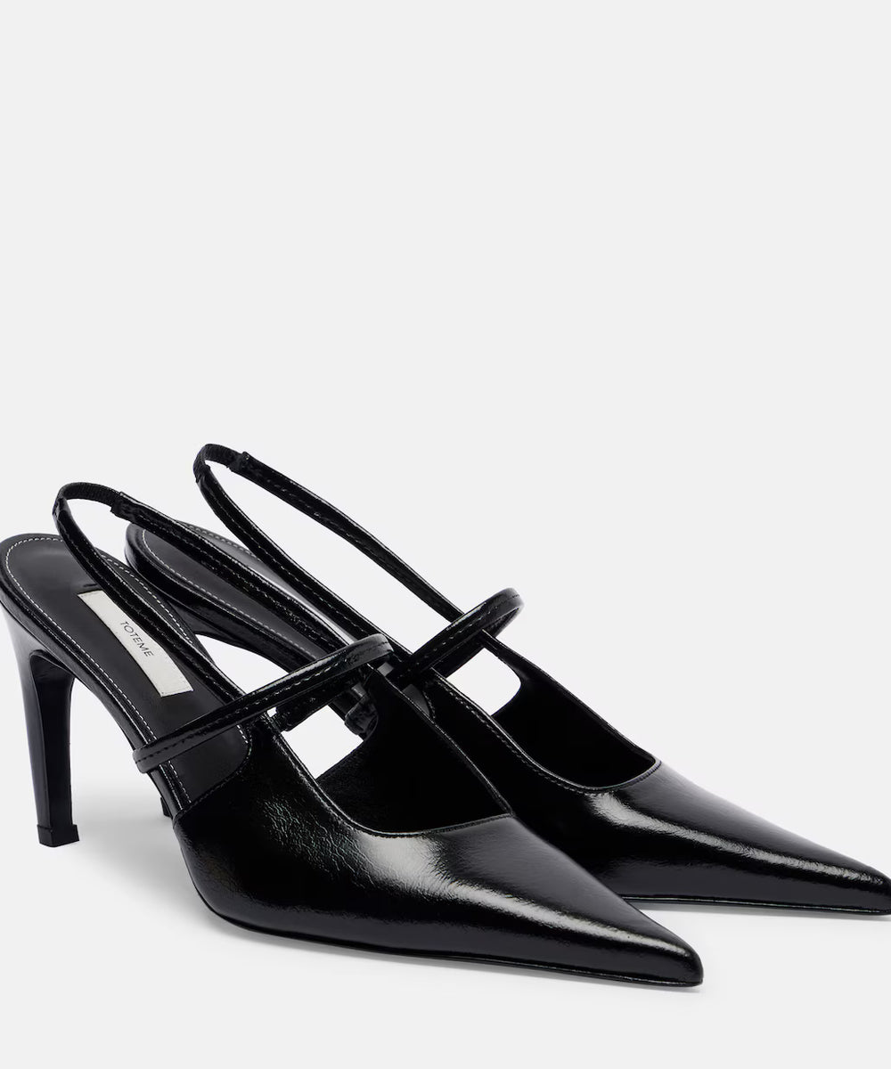 LEATHER SSLINGBACK PUMPS