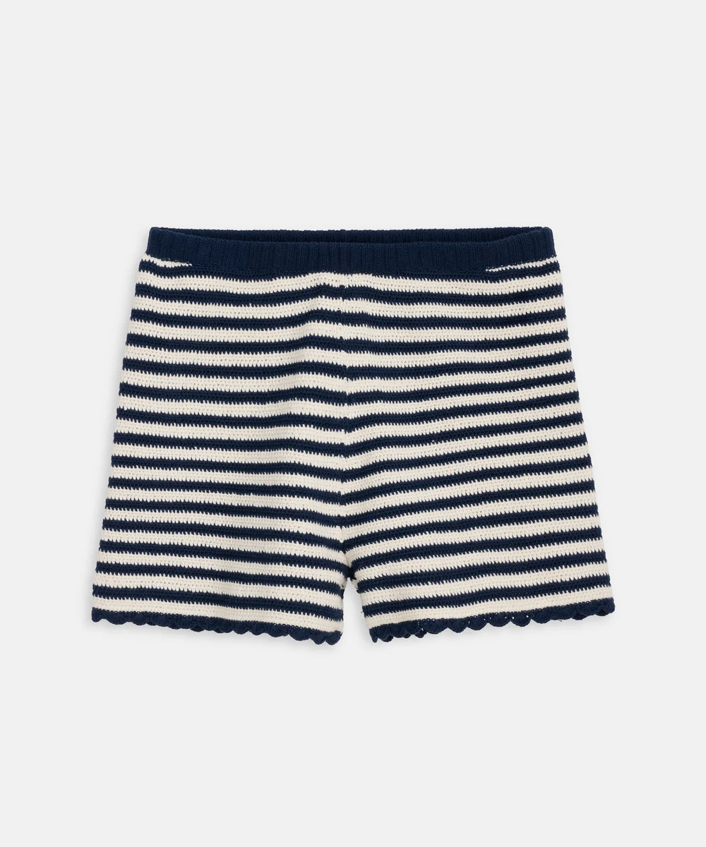 HAND CROCHET BRIDGET SHORT IN STRIPED COTTON