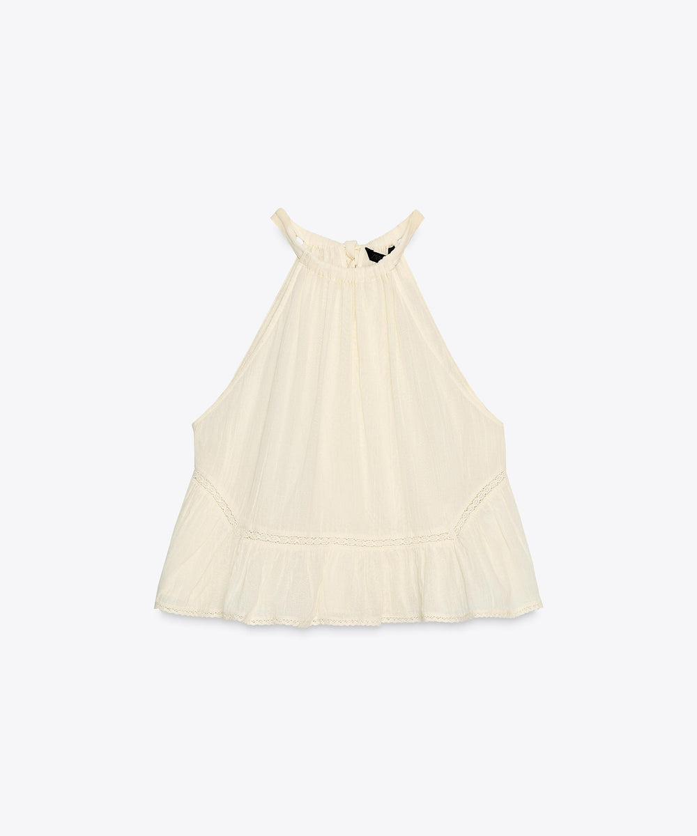 EMBROIDERED GAUZE TOP
