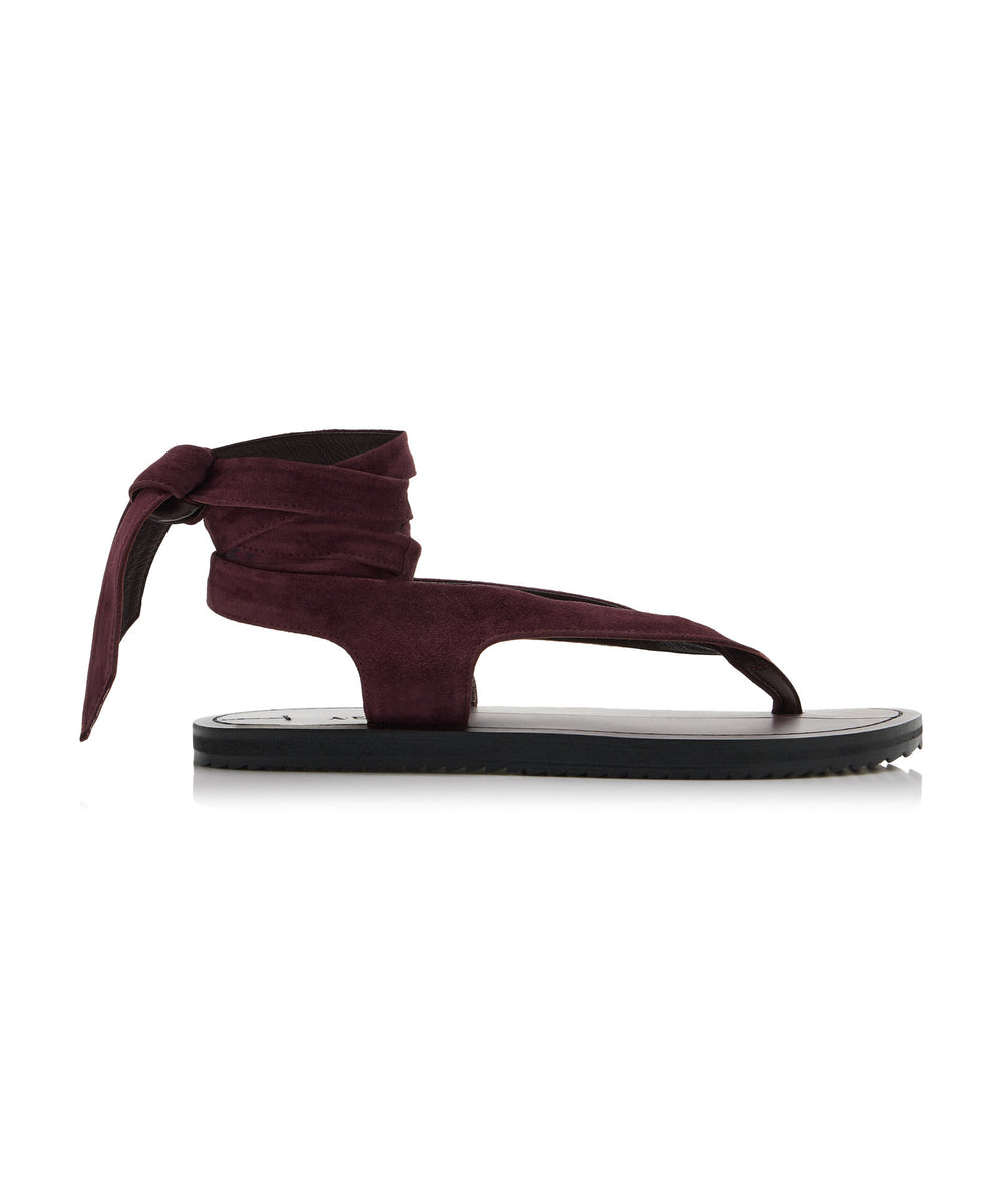ELMER LACE-UP SUEDE SANDALS