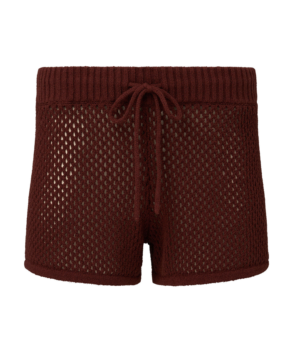 CROCHET-KNIT COTTON-BLEND MICRO SHORTS