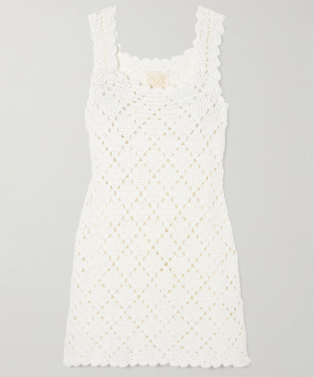 CHRYSSI CHOCHETED COTTON MINI DRESS