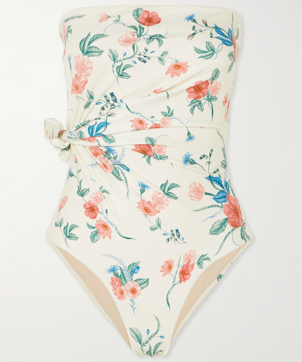MORENA MOSQUETTA KNOTTED FLORAL-PRINT SWIMSUIT