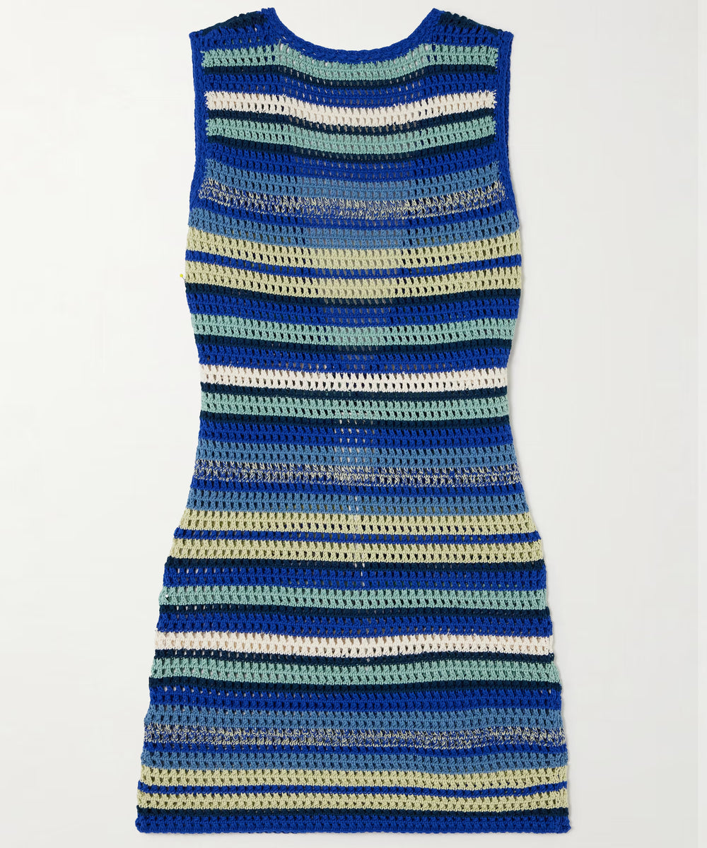 NEVADO OPEN-BACK CROCHETED COTTON MINI DRESS